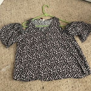 Off the shoulder flowered blouse